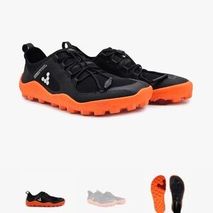 VivoBarefoot Black and Orange Athletic Shoes